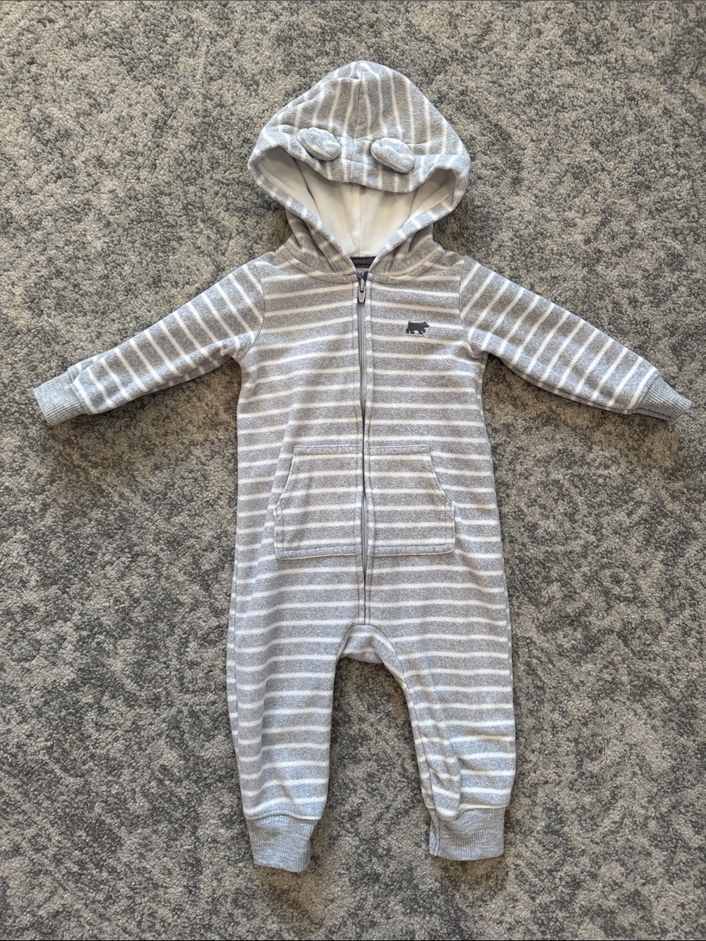 Carter's Baby Bear Zip-Up Hooded Fleece Jumpsuit
